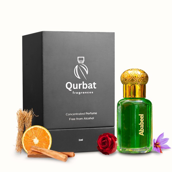 Qurbat Ababeel Attar | Luxury Perfume Oil | 12+ Hours Lasting | 6 ml Attar (Floral, Citrusy, Spicy & Woody)