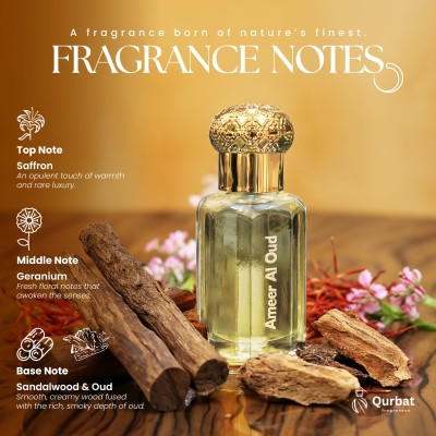 Qurbat Ameer Al Oud Attar | Luxury Perfume Oil | 12+ Hours Lasting | Attar (Spicy, Floral & Woody) (6 ml)